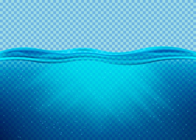Fond d'océan bleu sous-marin transparent Illustration vectorielle