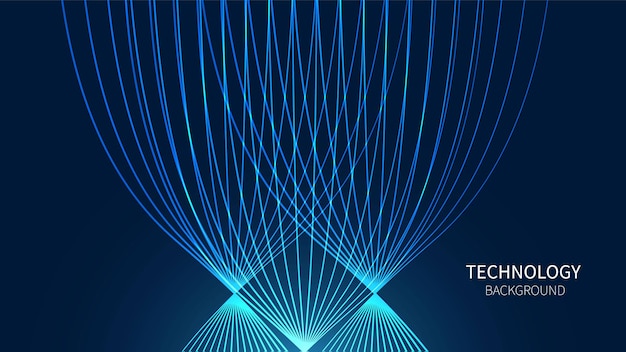 Fond D'onde De Flux De Technologie Numérique Lignes De Particules De Mouvement De Lignes De Points D'illustration Vectorielle