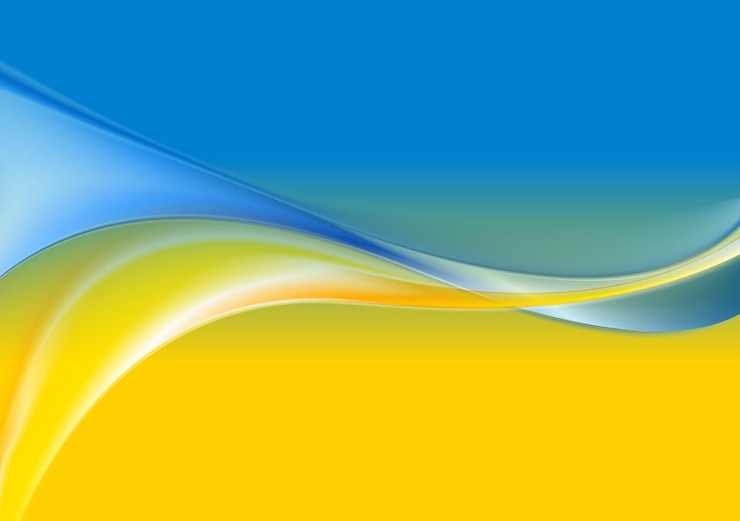 Vecteur fond ondulé couleurs du drapeau ukrainien