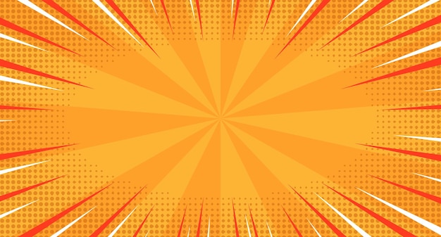 Fond orange vintage pop art. Illustration vectorielle de bannière