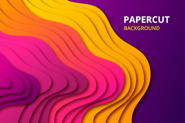 Vecteur fond de papier découpé abstrait coloré