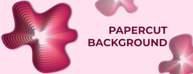 Vecteur fond de papier découpé rose avec des formes abstraites