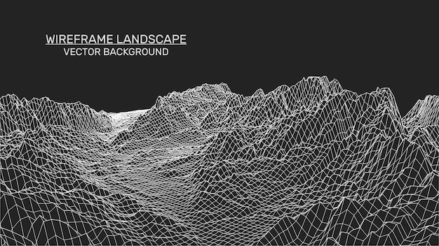 Fond De Paysage Abstrait. Structure En Maille. Fond Filaire Polygonal