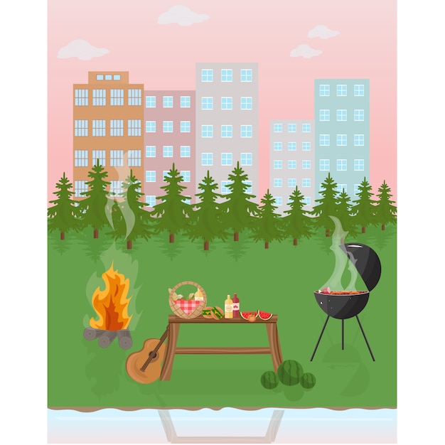 Fond De Paysage De Barbecue