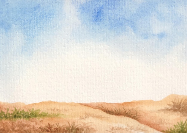 Vecteur fond de paysage désertique aquarelle