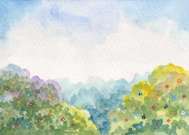 Fond De Paysage De Jungle Verte Aquarelle