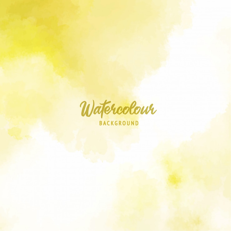 Vecteur fond de peinture splash abstrait jaune avec texture aquarelle