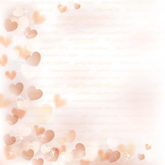 Fond avec de petits coeurs beiges et texte manuscrit