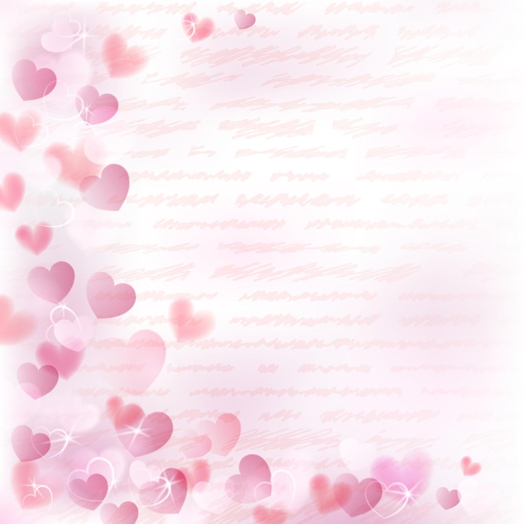 Vecteur fond avec de petits coeurs roses et texte manuscrit