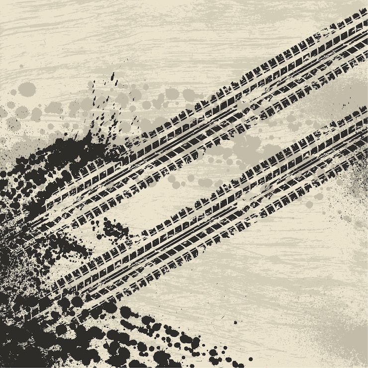 Vecteur fond de piste de pneu grunge