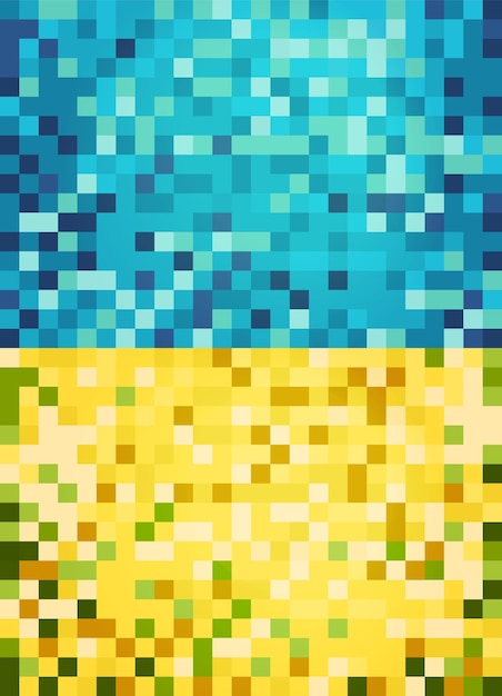 Fond De Pixel Abstrait Bleu Et Jaune Pour L'impression D'entreprise Web