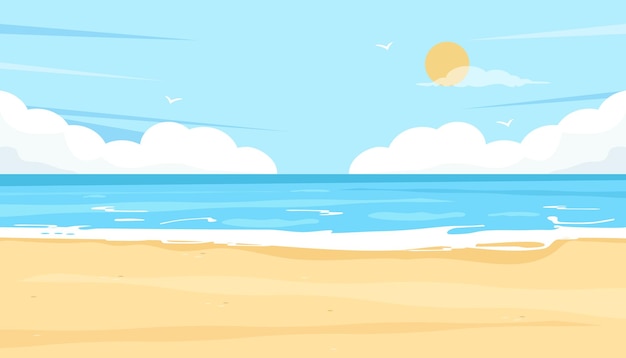 Fond de plage d'été tropical Illustration vectorielle de paysage de plage