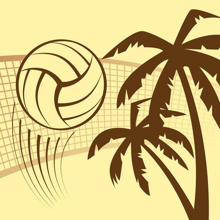 Vecteur fond de plage de volley-ball