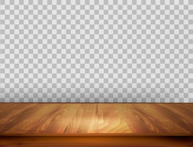 Vecteur fond avec plancher en bois et paroi arrière transparente. vecteur.