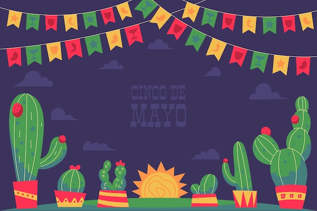 Fond plat de Cinco de Mayo