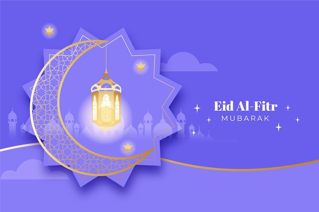 Vecteur fond plat eid al-fitr