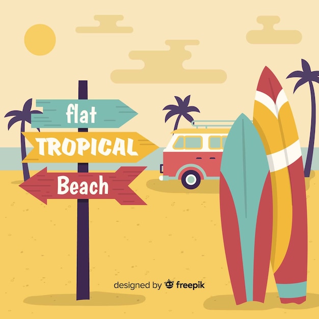 Fond Plat Plage Tropicale