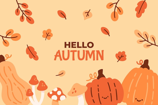 Fond plat pour la célébration de la saison d'automne