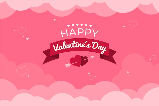 Fond plat de la Saint-Valentin