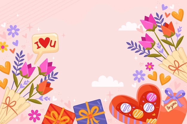 Fond plat de la Saint-Valentin