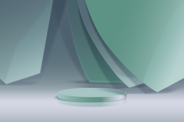 Fond de podium réaliste de couleur pastel vert
