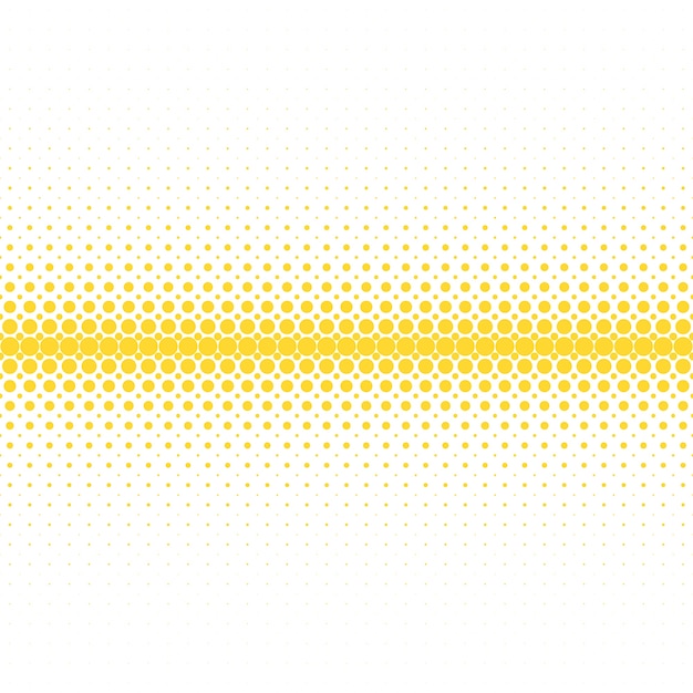 Fond de point géométrique halftone dot - illustration vectorielle de cercles jaunes sur fond blanc