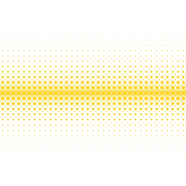 Fond de point géométrique halftone dot - illustration vectorielle de cercles jaunes sur fond blanc