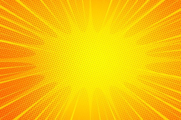 Fond pop art comique jaune orange avec demi-teinte