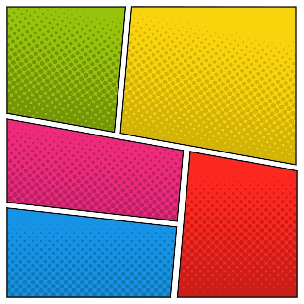 Fond de pop art de couleur différente avec demi-teintes.