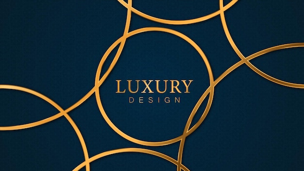 Fond premium créatif de luxe Motif avec anneaux dorés Conception vectorielle