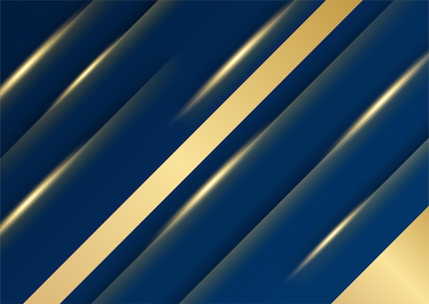 Fond De Présentation D'affaires Abstrait Bleu Et Or. Bleu Foncé De Luxe De Modèle Abstrait Avec Le Fond D'or. Texture De Demi-teinte De Paillettes Dorées Colorées Avec Des éléments Dorés Réalistes Brillants.