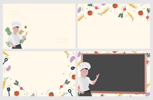 Fond de présentation de l'éducation scolaire de classe de cuisine avec des fruits légumes légumes végétalien végétarien