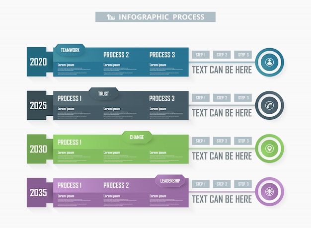 Fond De Processus Coloré Entreprise Infographique.