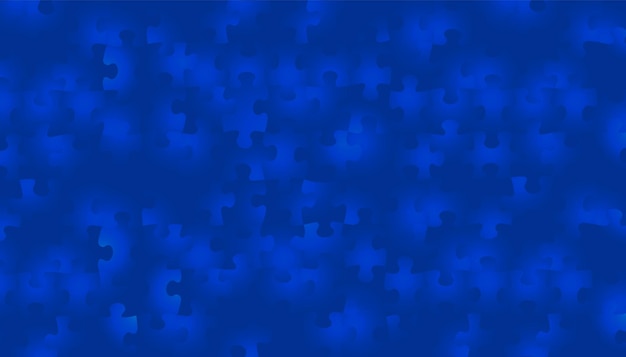 Vecteur fond de puzzle dans un style futuriste numérique les silhouettes des pièces du puzzle sont combinées en un motif illustration vectorielle sur fond bleu