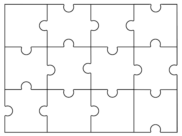 Fond De Puzzle Puzzle Vectoriel Puzzle Blanc Modèle De Renommée De Puzzle