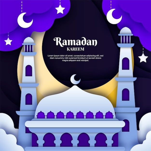 Fond De Ramadan Kareem Dans Le Concept De Style Papier