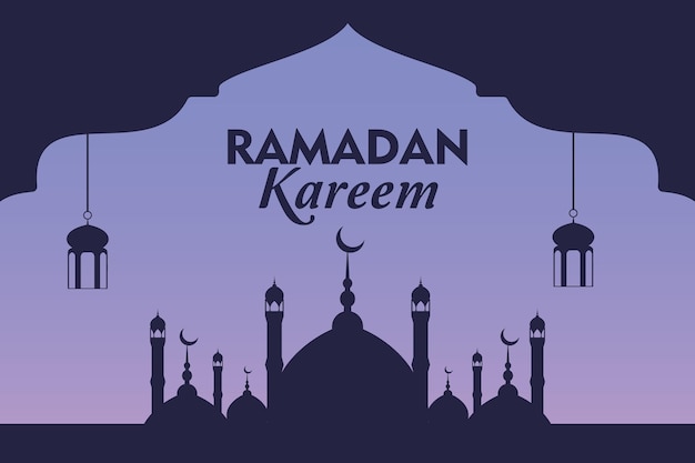 Fond de Ramadan Kareem avec un design de mosquée