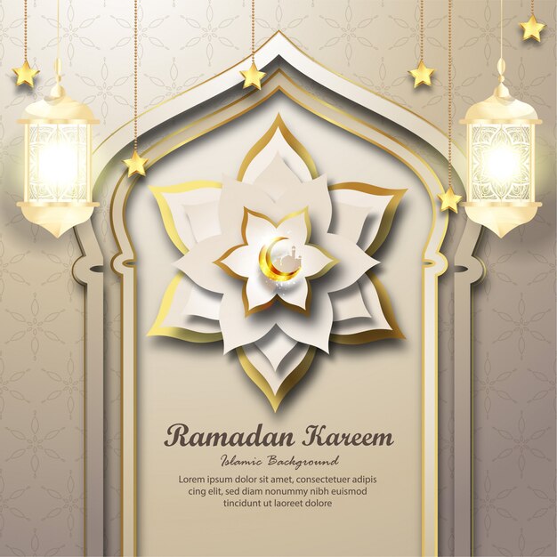 Fond de ramadan kareem islamique or