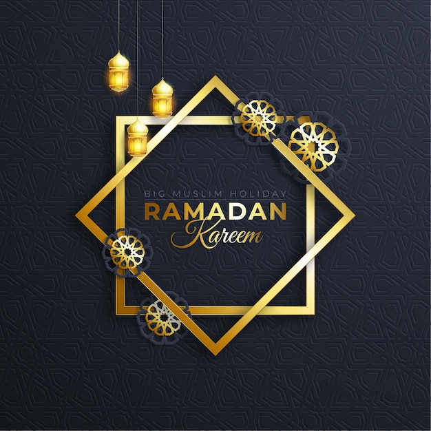 Fond De Ramadan Kareem Avec Lampes Suspendues