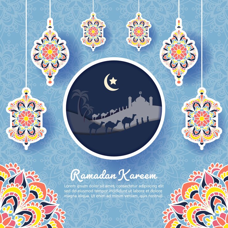Fond de Ramadan kareem avec ornement de mandala