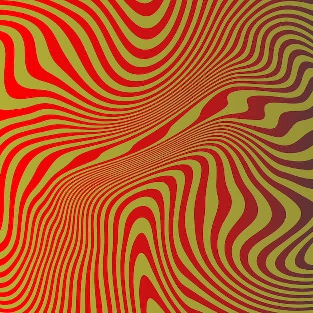 Un fond rayé rouge et vert avec un motif tourbillon qui s'appelle une vague.