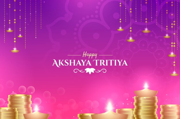 Vecteur fond réaliste d'akshaya tritiya