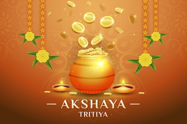 Vecteur fond réaliste d'akshaya tritiya