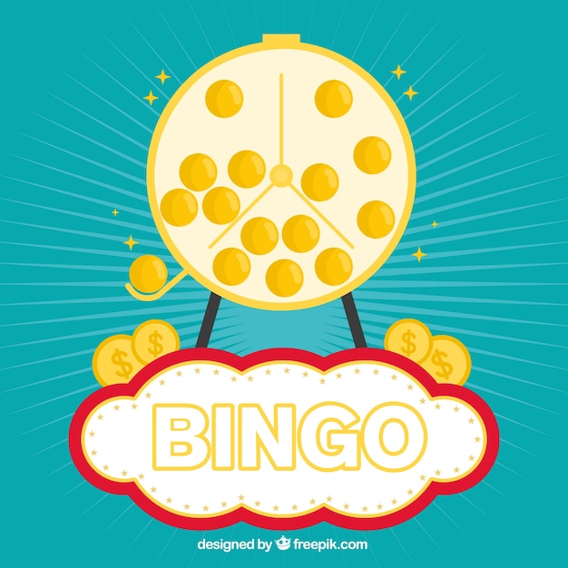 Vecteur fond rétro des boules de bingo en or