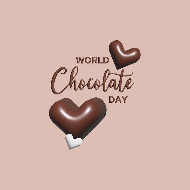 un fond rose avec une journée mondiale du chocolat
