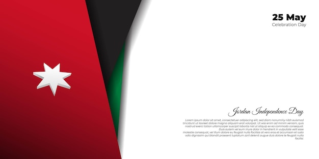 Fond rouge et blanc avec un design de forme simple pour la conception de la fête de l'indépendance de la Jordanie