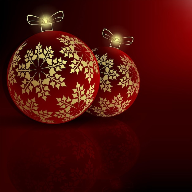 Fond Rouge De Noël Avec Des Boules