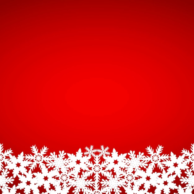Fond Rouge De Noël Avec Illustration Blanche De Flocons De Neige