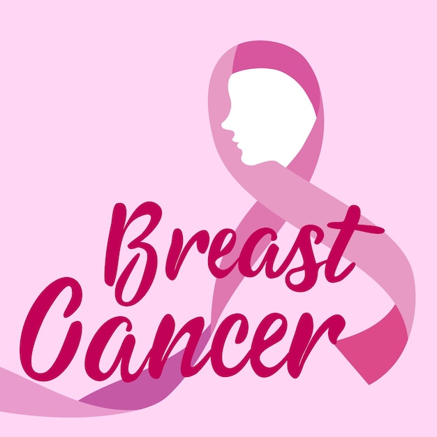 Vecteur fond de ruban de sensibilisation au cancer du sein