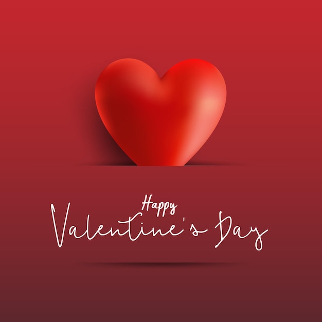 Fond de Saint Valentin avec des ballons 3d en forme de coeur Illustration vectorielle. Papier peint, flyers, invitation, affiches, brochure, bannières sur fond rouge.